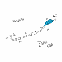 OEM Honda CR-V Muffler, Exhuast Diagram - 18307-SXS-A01