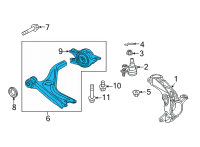 OEM 2022 Honda Civic ARM, R- FR- (LOWER) Diagram - 51350-T20-A00