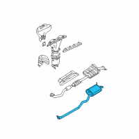 OEM 2001 Hyundai Santa Fe Tail With Muffler Pipe Diagram - 28700-26002