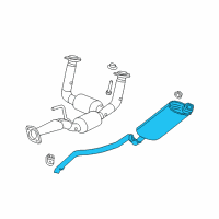 OEM 2005 Jeep Grand Cherokee Exhaust Muffler And Tailpipe Diagram - 52124039AC