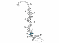 OEM 2021 Nissan Rogue EGR Guide Tube Gasket Diagram - 14722-6CA0A