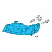 OEM 2004 Honda Odyssey Headlight Unit, Passenger Side Diagram - 33101-S0X-A01