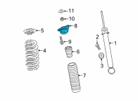 OEM 2022 Acura MDX Damper Mt Complete, Rear Diagram - 52670-TYA-A02