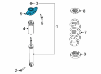 OEM Nissan Rogue INSULATOR ASSY SHOCK ABSORBER Diagram - 55320-6RS0B