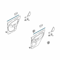 OEM Kia Sephia Weatherstrip-Glass In, LH Diagram - 0K2A173821