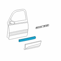 OEM 2003 Dodge Ram 3500 Molding-Front Door Diagram - 55077171AC