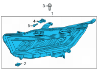 OEM Honda Odyssey W-Headlight Assembly-, Passenger Side Diagram - 33100-THR-A31