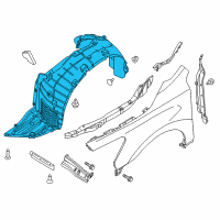 OEM 2017 Nissan Altima Protector-Front Fender, RH Diagram - 63840-9HS0A