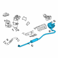 OEM Honda Civic Muffler, Exhaust Diagram - 18307-TBA-A52