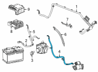 OEM 2021 GMC Sierra 3500 HD Positive Cable Diagram - 84655052