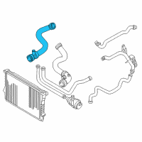 OEM 2003 BMW 525i Radiator Hose Pipe Lower Diagram - 11-53-1-705-224