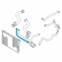 OEM 1999 BMW 528i Radiator Coolant Pipe Hose Diagram - 11-53-1-438-633