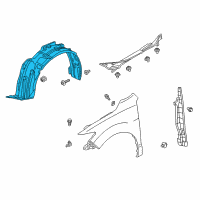 OEM 2013 Acura RDX Fender Assembly, Right Front (Inner) Diagram - 74100-TX4-A00