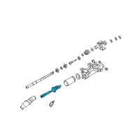OEM 2010 Cadillac STS Upper Intermediate Steering Shaft Assembly Diagram - 15948486