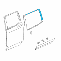 OEM 2017 Honda Ridgeline Molding Assy., R. RR. Door Sash Diagram - 72921-T6Z-A11