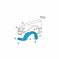 OEM 2001 Toyota Solara Splash Shield Diagram - 53875-06030