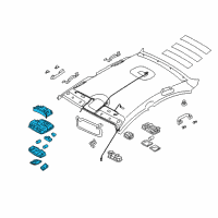 OEM Hyundai Overhead Console Lamp Assembly Diagram - 92800-3S001-YDA