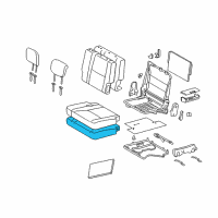OEM 2007 Lexus GX470 Pad Sub-Assy, NO.2 Seat Cushion, RH Diagram - 79345-60090