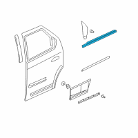 OEM 2007 Buick Rendezvous Sealing Strip Asm-Rear Side Door Window Outer Diagram - 21995151