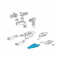 OEM 1997 BMW 750iL Centre Muffler Diagram - 18-10-1-742-439