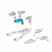 OEM 1998 BMW 750iL Exhaust Manifold Diagram - 11621741564