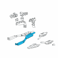 OEM 2001 BMW 750iL Converter Pipe Diagram - 18-30-1-437-413