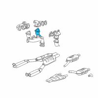 OEM 1997 BMW 750iL Exhaust Header Downpipe Pipe Right Rear Diagram - 11-62-1-439-909