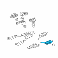 OEM 1997 BMW 750iL Exhaust Muffler Rear Left Diagram - 18-10-1-432-829