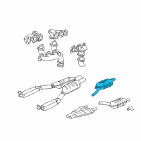 OEM BMW 750iL Rear Right Exhaust Muffler Diagram - 18-10-1-432-830