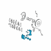 OEM 2010 Honda Accord Crosstour Caliper Sub-Assembly, Passenger Side Diagram - 45018-SHJ-A10