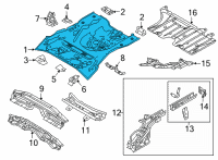 OEM 2020 Toyota Yaris Rear Floor Pan Diagram - 58311-WB004