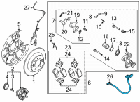 OEM 2021 Kia Seltos Brake Rear Hose, Left Diagram - 58737Q5000