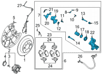 OEM 2022 Kia Seltos Rear Brake Caliper Kit Diagram - 58311Q5A30