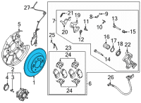 OEM 2020 Hyundai Kona Disc-Rear Brake Diagram - 58411-J9500