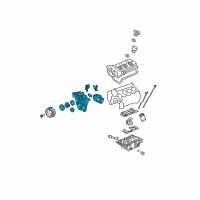 OEM 2004 Cadillac SRX Cover Asm-Engine Front (W/ Water Pump) Diagram - 12598349