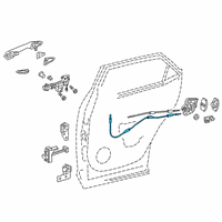 OEM 2022 Lexus RX350L Cable Assembly, Rear Door Diagram - 69770-0E071