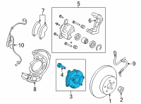 OEM Toyota RAV4 Prime Front Hub & Bearing Diagram - 43550-42030