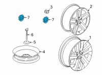 OEM 2021 Honda Ridgeline CAP, WHEEL CENTER Diagram - 08W18-T6Z-10002