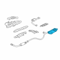 OEM 1997 Pontiac Sunfire Exhaust Muffler Assembly (W/ Tail Pipe) Diagram - 22652357