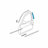 OEM 2002 Chevrolet Impala Applique Asm-Front Side Door Window Frame Rear *Black Diagram - 10317918
