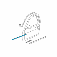 OEM 2000 Chevrolet Impala Molding Asm-Front Side Door Window Belt Reveal *Black Diagram - 10326930