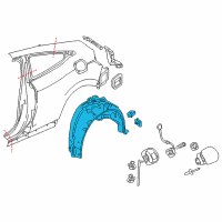 OEM 2017 Honda Civic Fender L, RR. Inn Diagram - 74592-TBG-A00