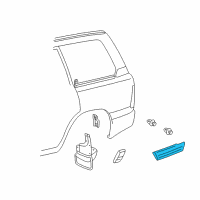 OEM 2002 Toyota Land Cruiser Body Side Molding Diagram - 75651-60180-H2