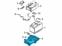 OEM 2020 Hyundai Sonata Tray Assembly-Battery Diagram - 37150-L1000