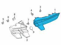 OEM 2021 Ford Mustang Mach-E LAMP ASY - REAR, STOP AND FLAS Diagram - LJ8Z-13404-A