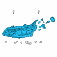 OEM 2017 Chevrolet Malibu Front Headlight Assembly Diagram - 84585119