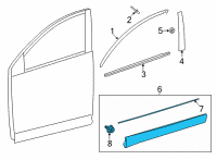 OEM 2022 Toyota Venza Body Side Molding Diagram - 75073-48010