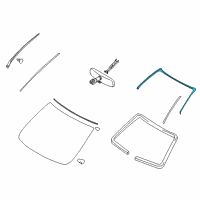 OEM 2011 Nissan Murano Glass Run Rubber-Body Side, Front Diagram - 76860-1GR1A