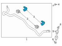 OEM Hyundai Santa Fe Bracket-STABILIZER Bar, LH Diagram - 55515-S1000