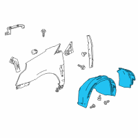 OEM 2012 Cadillac SRX Fender Liner Diagram - 22868774